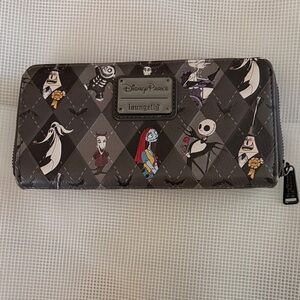Collectible Loungefly Disney Parks Wallet - Tim Burton Characters in Black/Gray